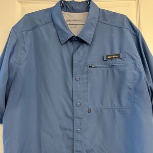 Five XXL traditional, short sleeve fishing shirts